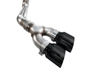 Ford F150 Performance Exhaust - Dual Side Exit - AWE Tuning - Cat Back with 4.5in Tips, 180 Technology® - Diamond Black - `21-`25 Ford F150 Performance Exhaust - Dual Side Exit - AWE Tuning - Cat Back with 4.5in Tips, 180 Technology® - Diamond Black - `21-`25